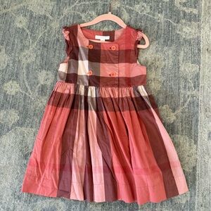 Girls Burberry Plaid Pink Dress